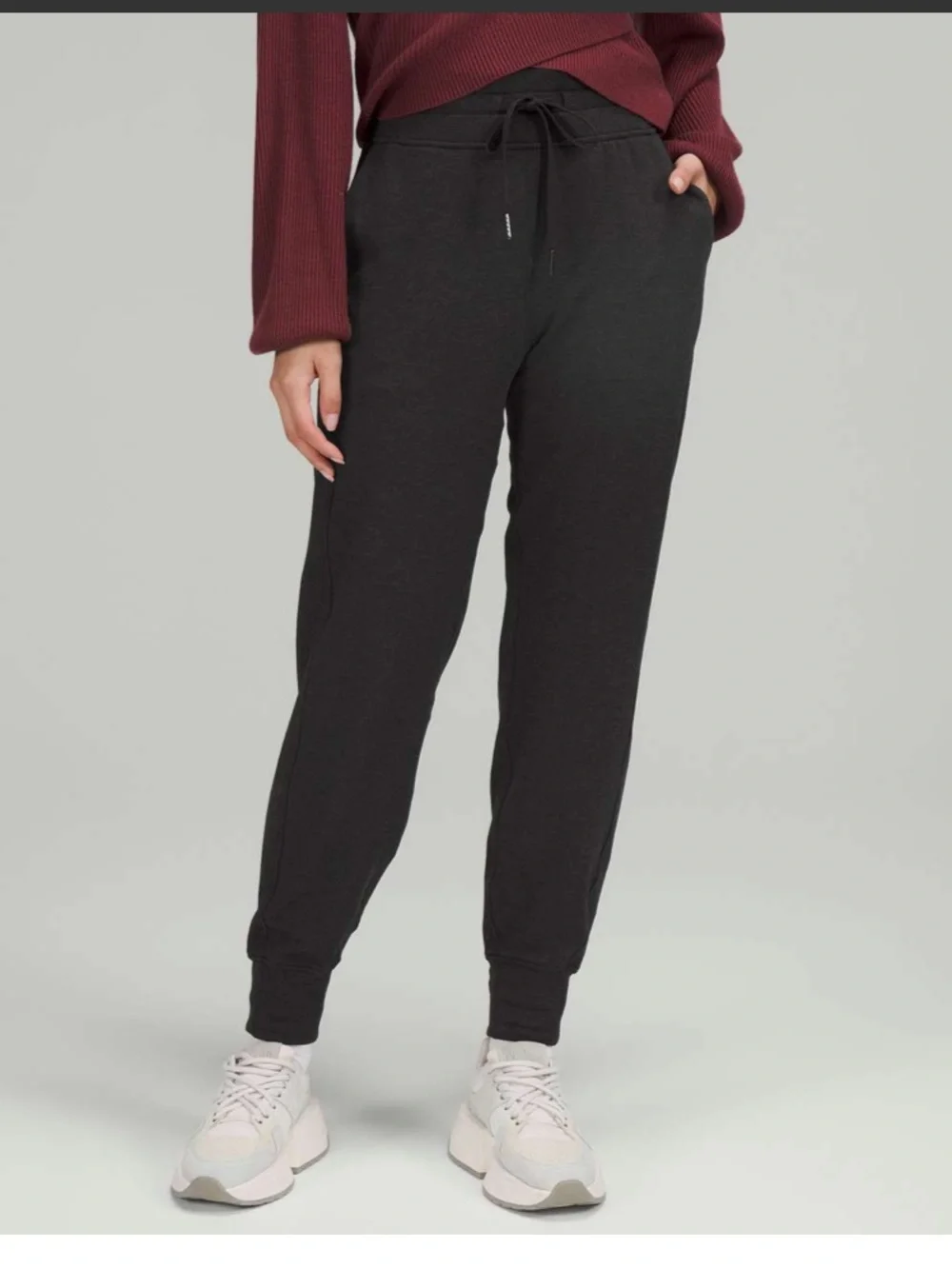 Lululemon Ready to Fleece High-Rise Jogger Sweat-pant Heathered Black Size 2 XS
